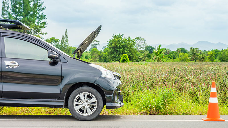 Image of a broken down car